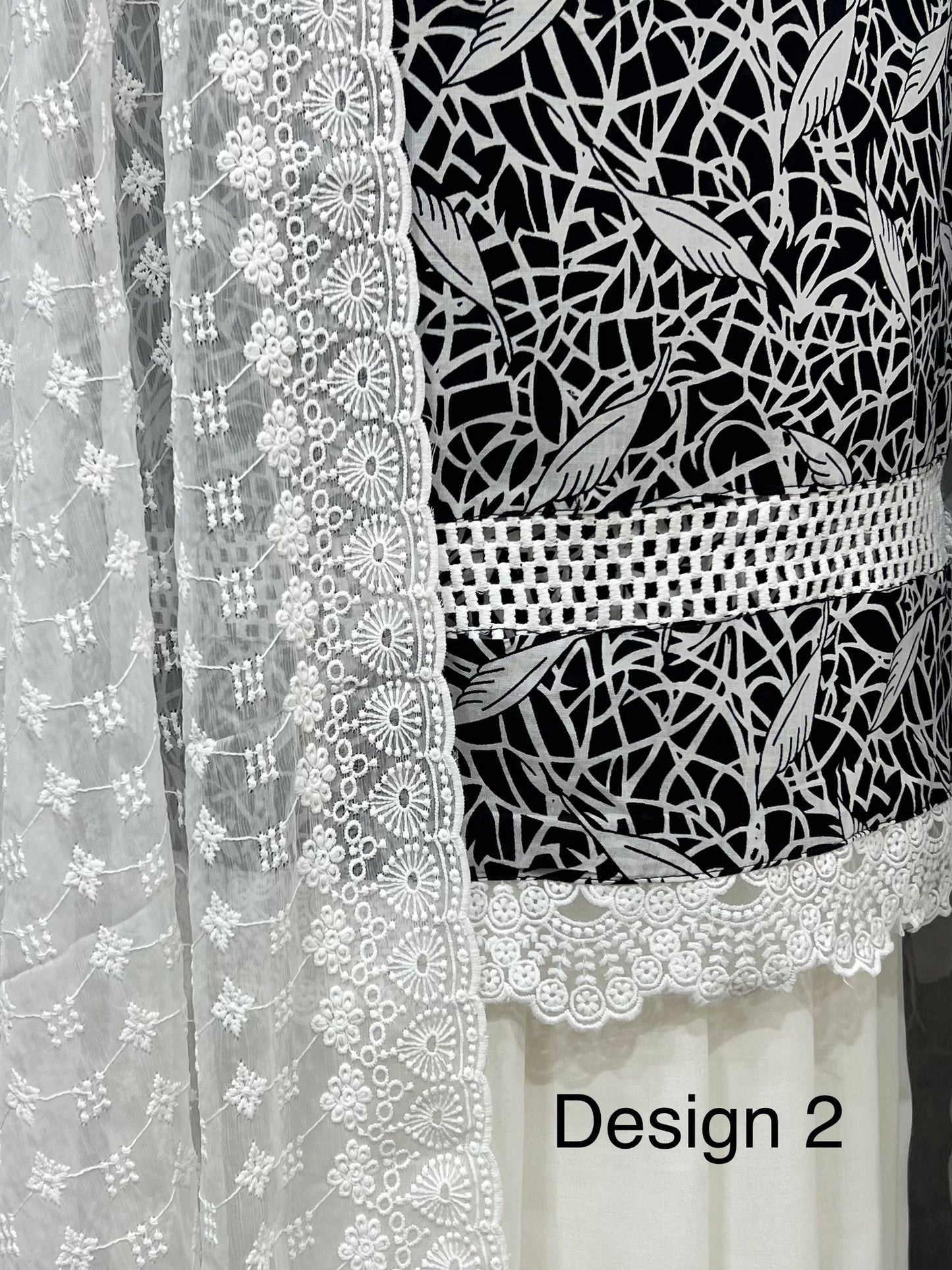 Black & white cottons 3pcs
