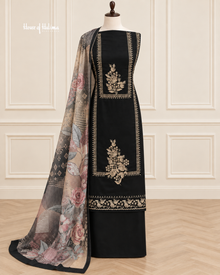 Embroidered Alpine 3 Piece Suit with Printed Velvet Shawl