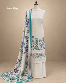 Jacquard 3-Piece Floral Embroidered Unstitched Suit