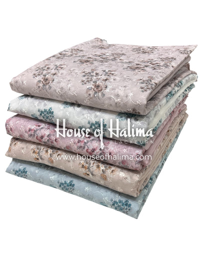 Embroidered cotton lawn 3pcs