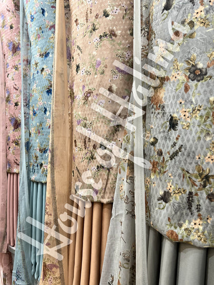 French crepe print 3pcs