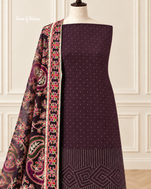 Georgette 3 Piece Suit with Embroidered Multicoloured Dupatta