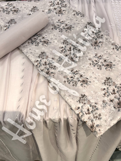 Embroidered cotton lawn 3pcs