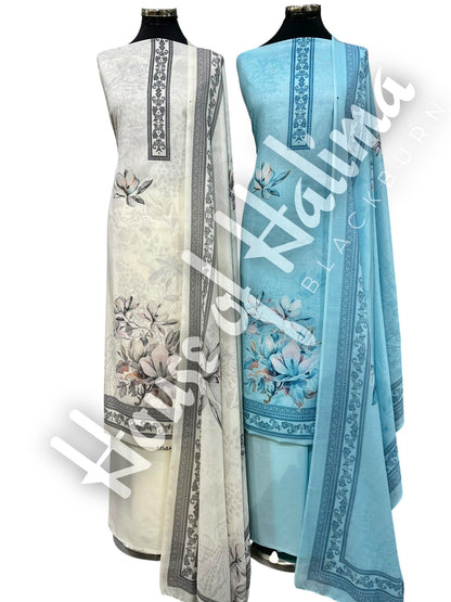 Printed cotton lawn 3pcs