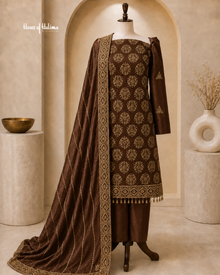 Embroidered Shisha Silk 4 Piece Asian Occasionwear Suit