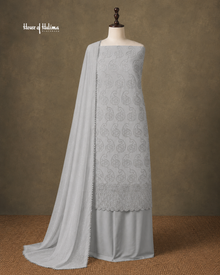 Embellished Georgette 4-Piece Unstitched Suit – Zari, Dabka & Crystal Work (3202)