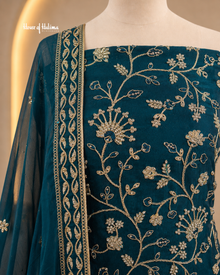 Embroidered Raw Silk 4 Piece Asian Occasionwear Suit