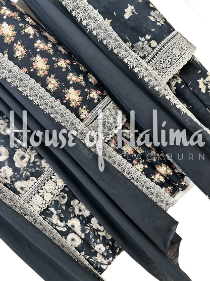 Full print embroidered cottons 3pcs