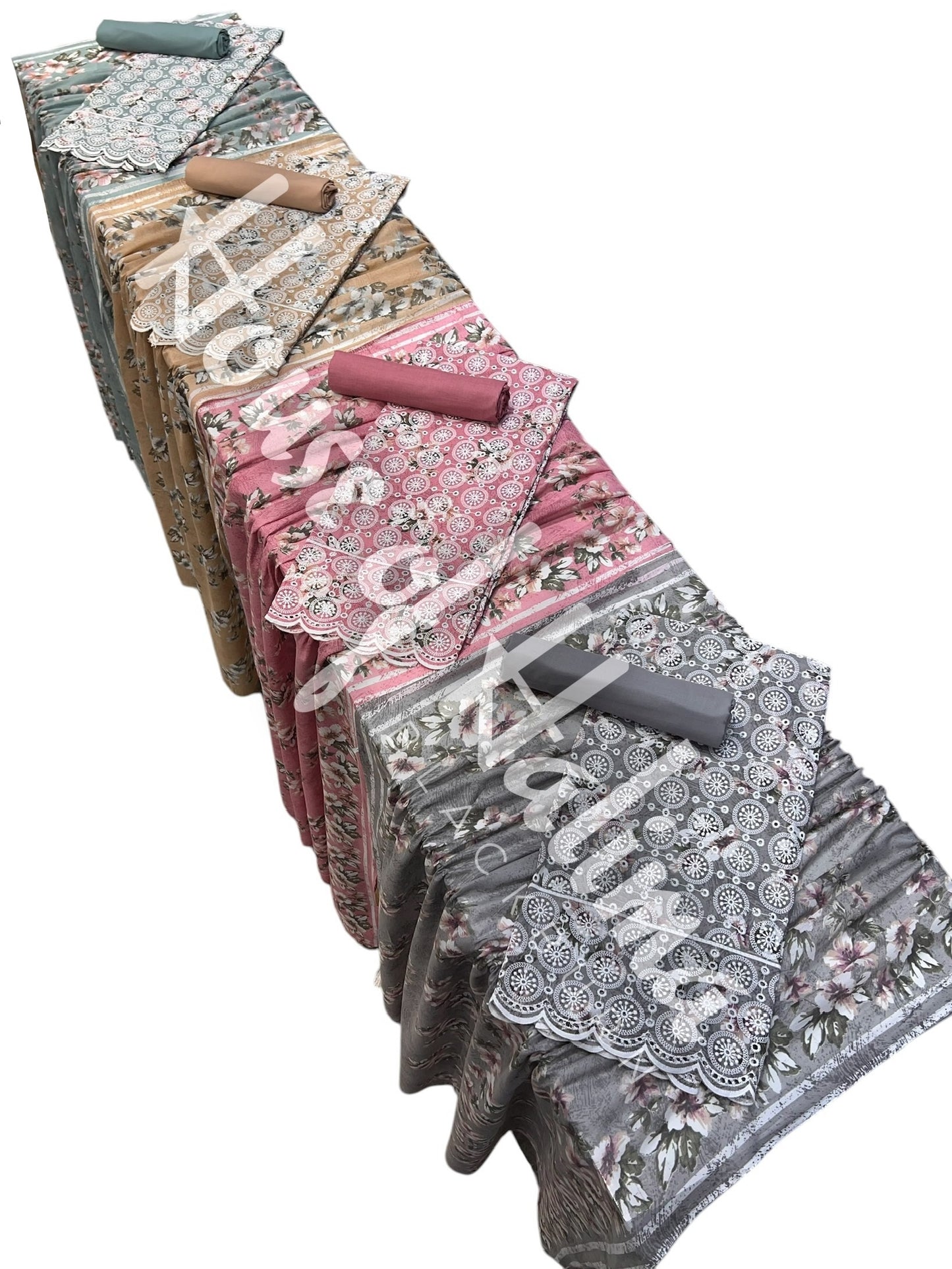 Embroidered cotton 3pcs