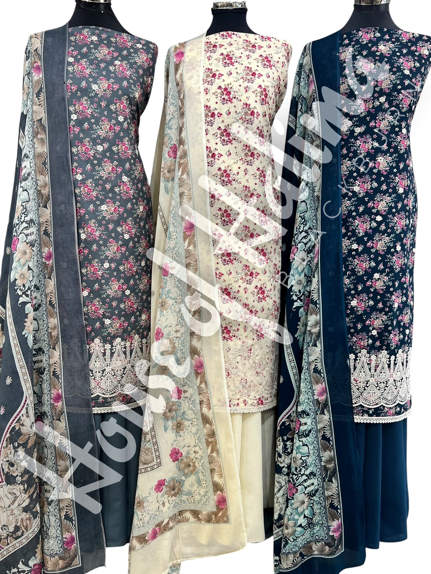 Embroidered cottons 3pcs