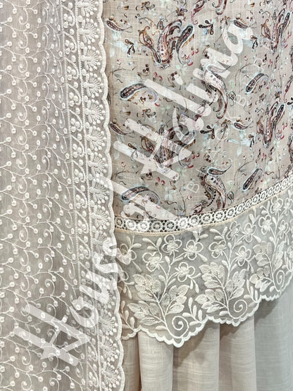 Embroidered cotton slub 3pcs