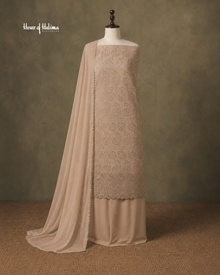 Embellished Georgette 4-Piece Unstitched Suit – Zari, Dabka & Crystal Work (3202)