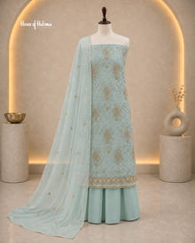 Gold Embellished Georgette 4 Piece Asian Occasionwear Suit