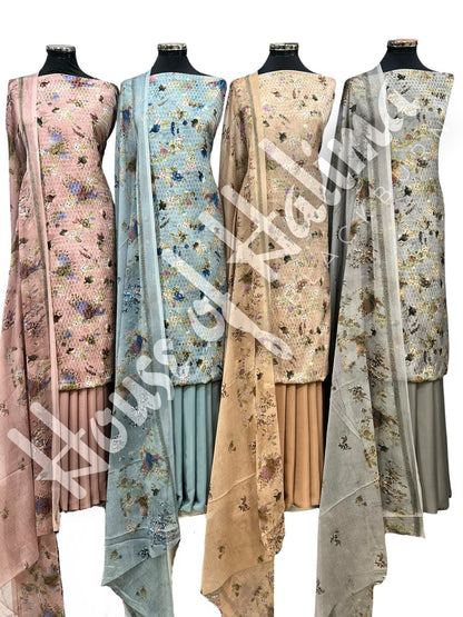 French crepe print 3pcs