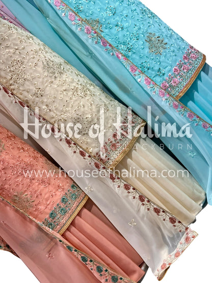 Embroidered georgettes 4pcs