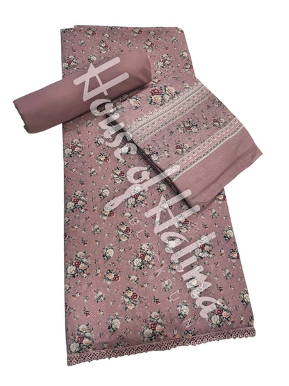 Printed cotton lawn 3pcs