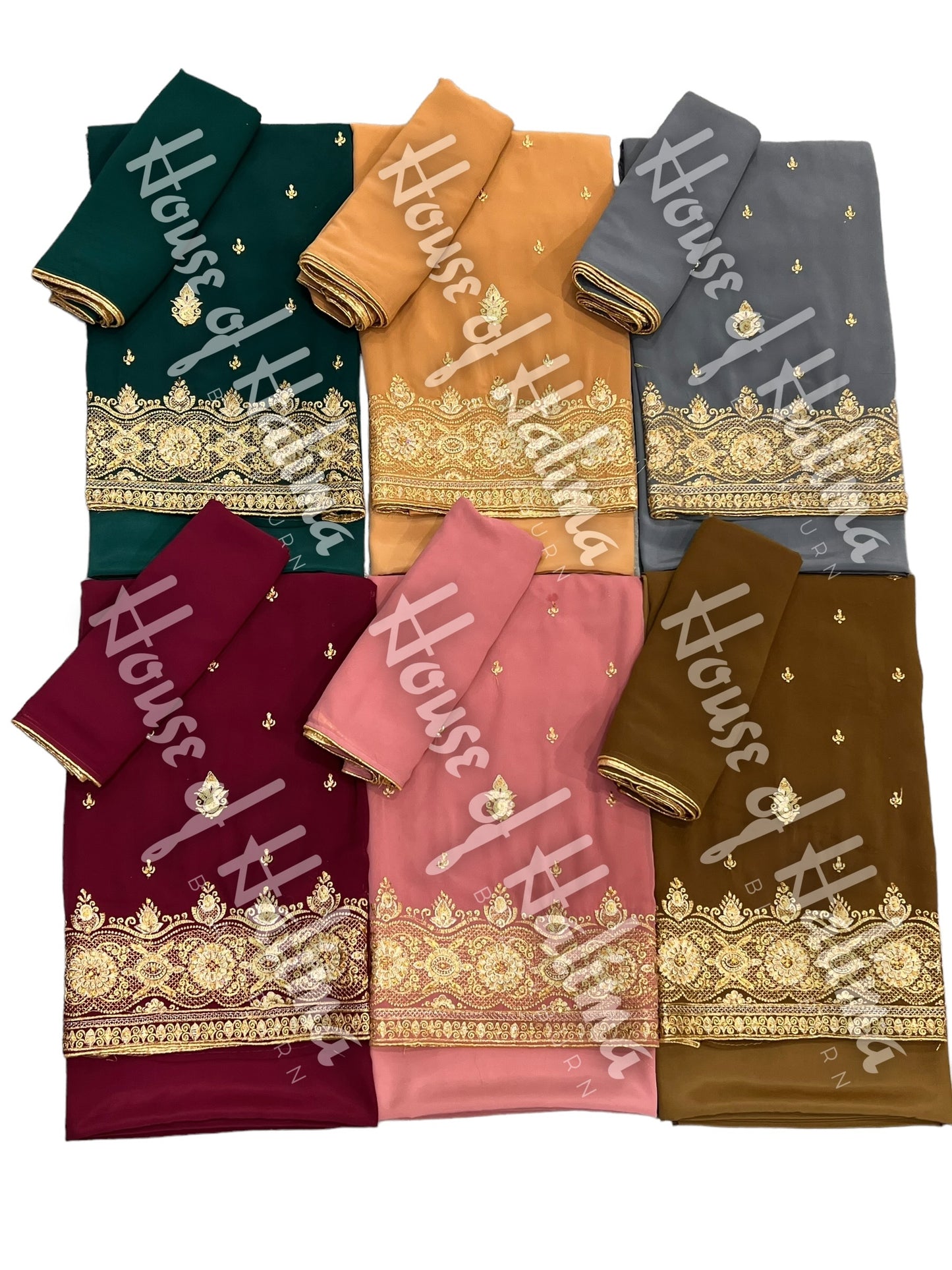 Embroidered georgettes 4pcs (5490)