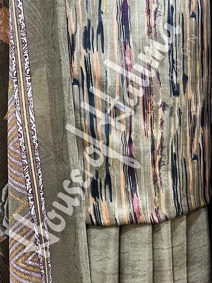 French crepe print 3pcs