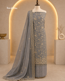 Embroidered Raw Silk 4 Piece Asian Occasionwear Suit