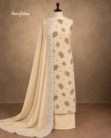 Alpine 3-Piece Schiffli-Style Embroidered Unstitched Suit