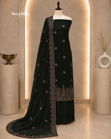 Gold Embroidered Shisha Silk 4 Piece Asian Occasionwear Suit