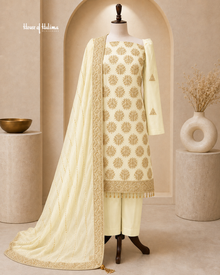 Embroidered Shisha Silk 4 Piece Asian Occasionwear Suit