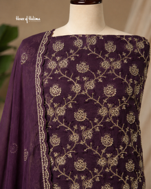 Embroidered Raw Silk 4 Piece Asian Occasionwear Suit