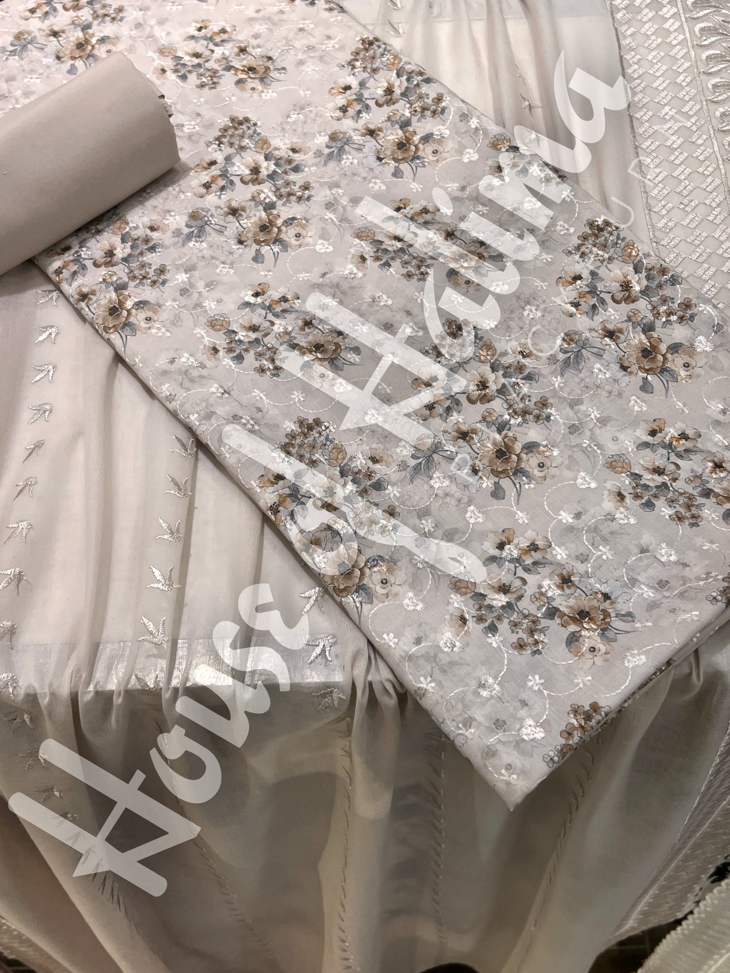 Embroidered cotton lawn 3pcs