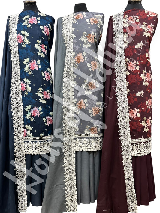 Embroidered cottons 3pcs