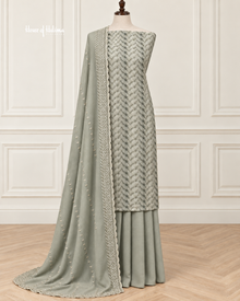 Embroidered Alpine 3 Piece Suit with Ombre Detailing and Matching Dupatta