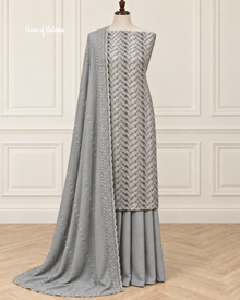 Embroidered Alpine 3 Piece Suit with Ombre Detailing and Matching Dupatta