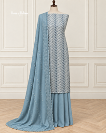 Embroidered Alpine 3 Piece Suit with Ombre Detailing and Matching Dupatta