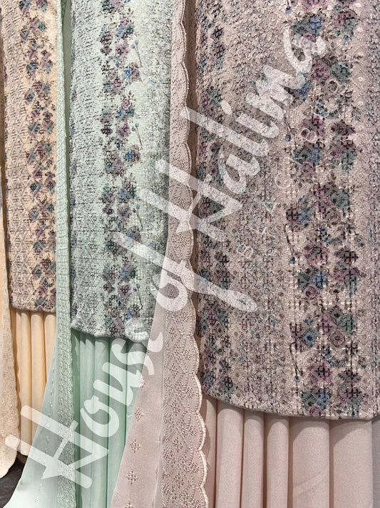 Chikankari pastel alpines 3pcs (D.122)
