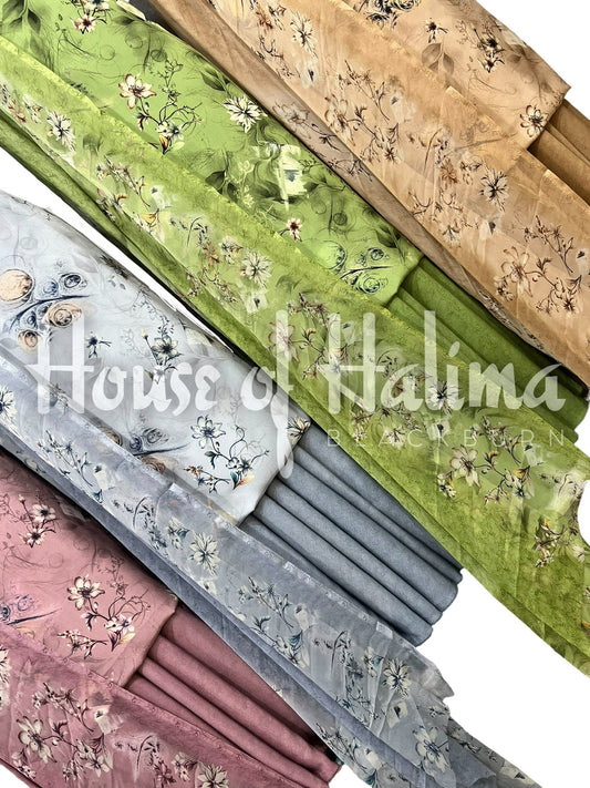 French crepe print 3pcs