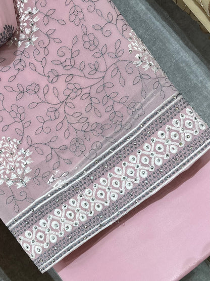 Embroidered georgettes 4pcs