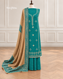 Embroidered Alpine 3 Piece Unstitched Suit with Woven Shawl