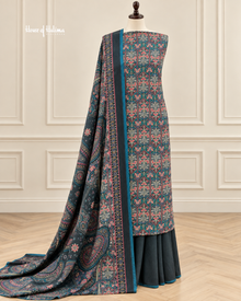 Floral Alpine 3 Piece Suit with Burnout Printed Shawl