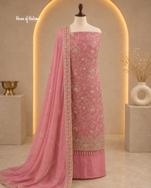 Embroidered Raw Silk 4 Piece Asian Occasionwear Suit