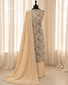 Schiffli Embroidered Alpine 3 Piece Asian Suit