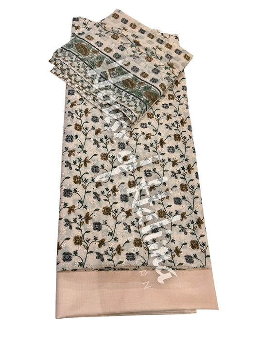 Embroidered cotton lawn 3pcs