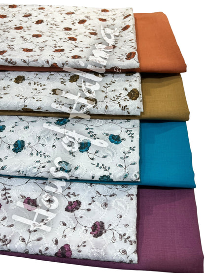 Embroidered cotton lawn 3pcs