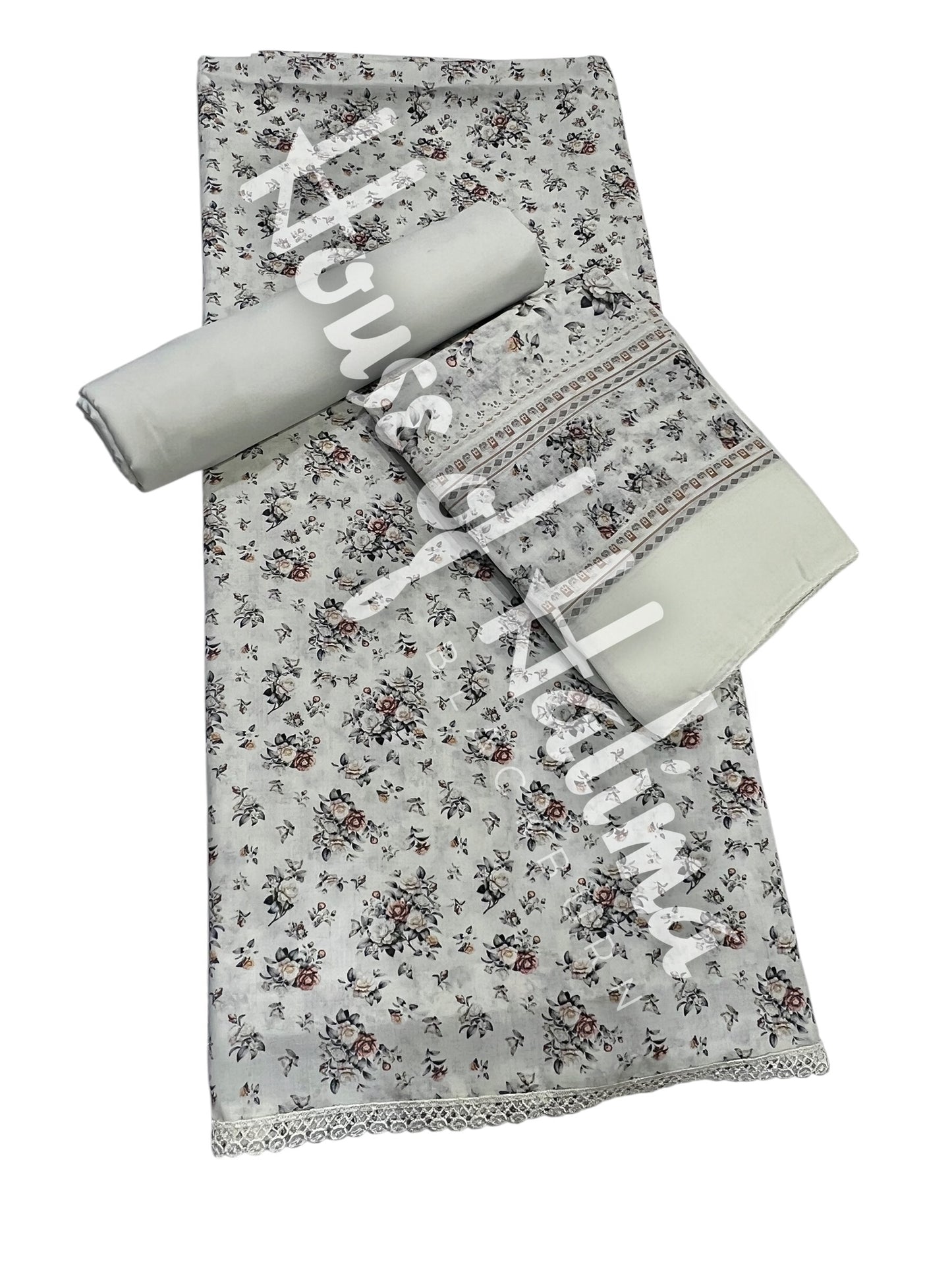 Printed cotton lawn 3pcs