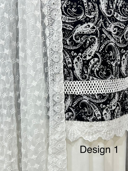 Black & white cottons 3pcs