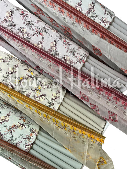 French crepe print 3pcs