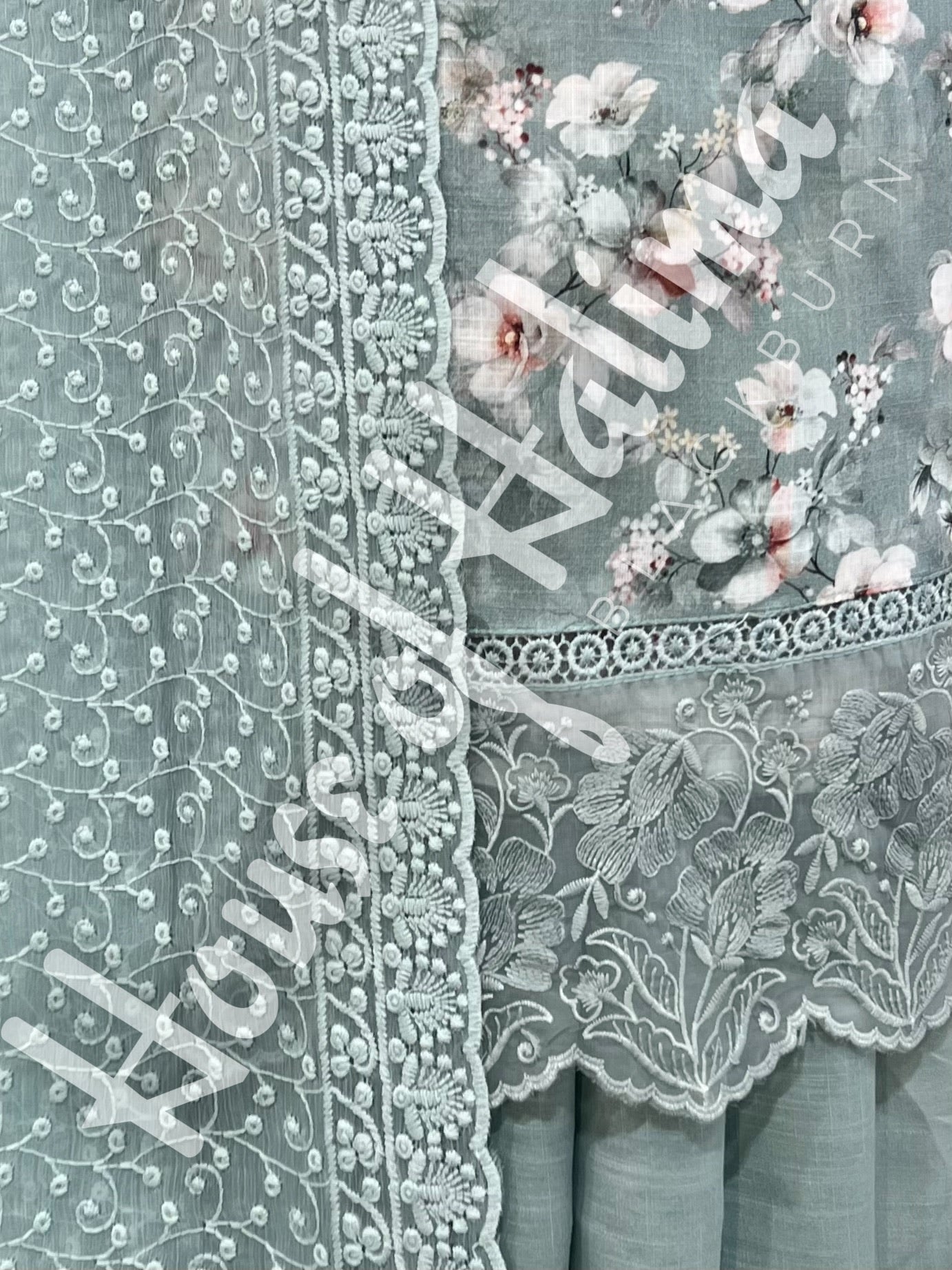 Embroidered cotton slub 3pcs