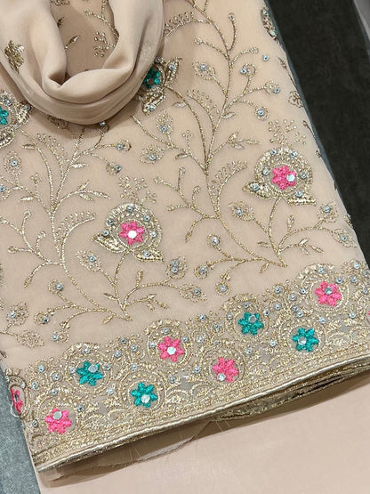 Embroidered georgettes 4pcs