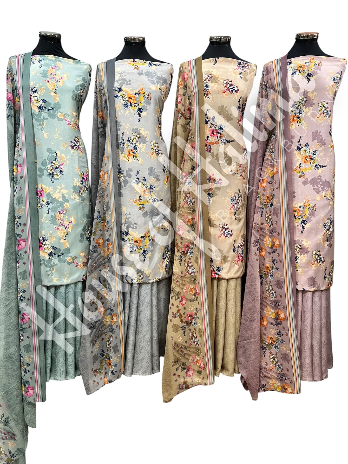 French crepe print 3pcs