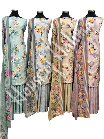 French crepe print 3pcs