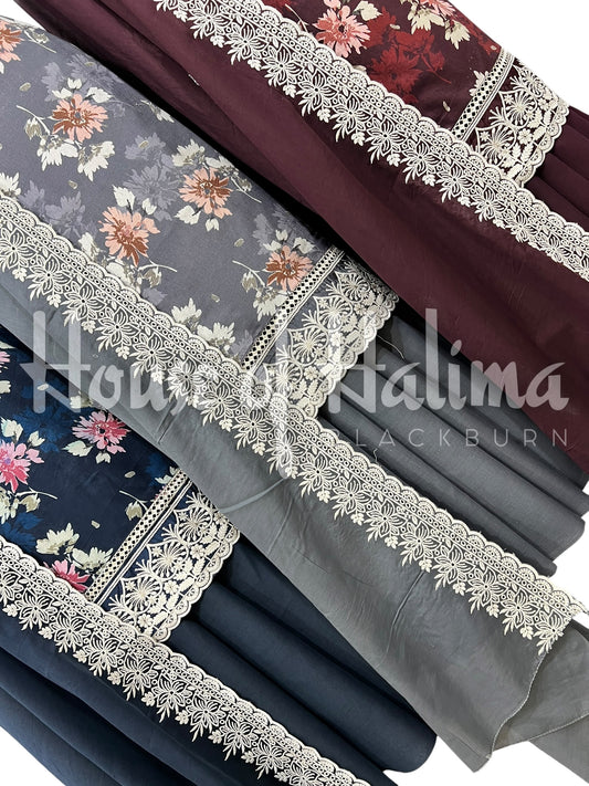 Embroidered cottons 3pcs