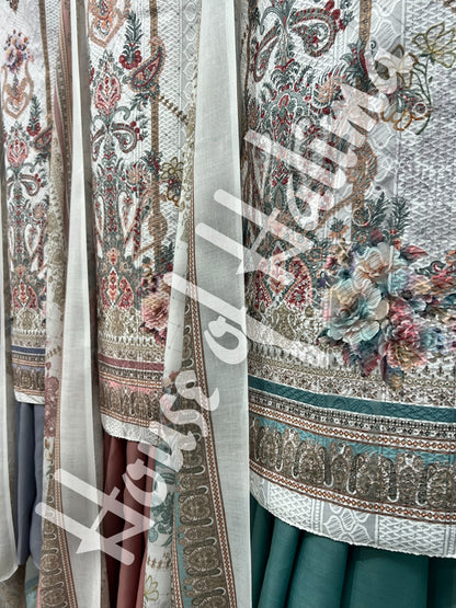 Chikankari cottons 3pcs